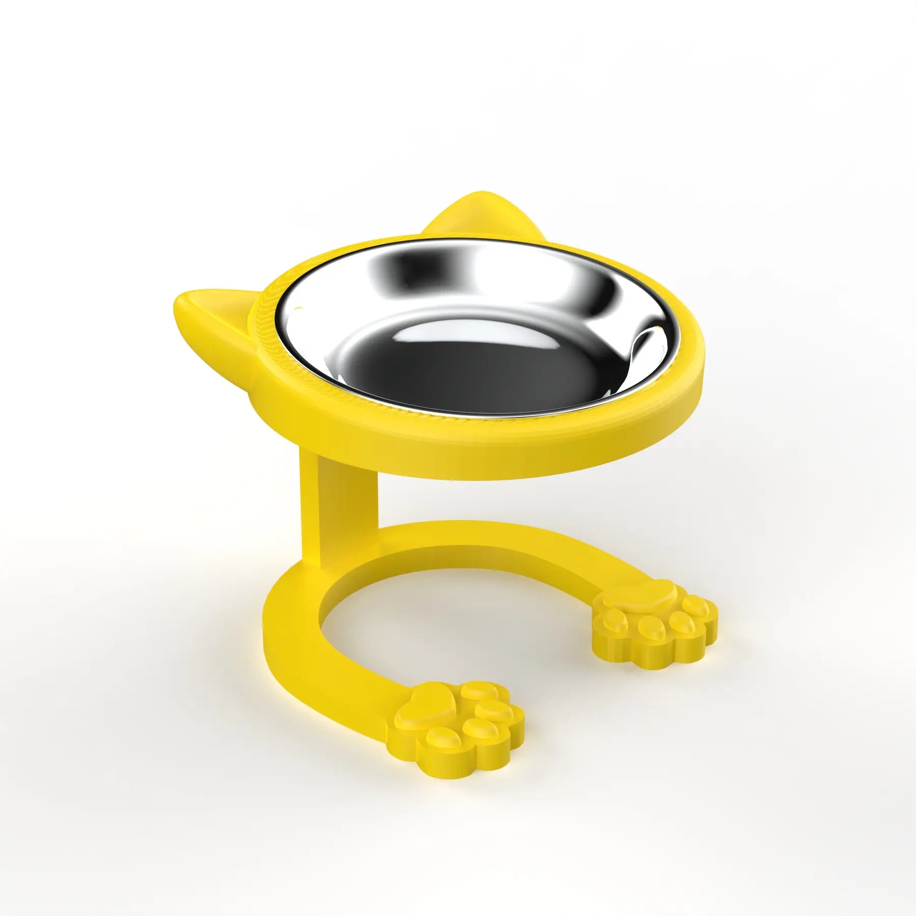 Elevated Tilted Cat Bowl, 316 Stainless Steel Raised Feeder with Anti-Slip Paw Stand, Catbowl, Whisker Friendly Neck Protection Pet Food Dish, Easy Clean Portable Kitten Feeding Bowl for Senior Cats & Small Puppies